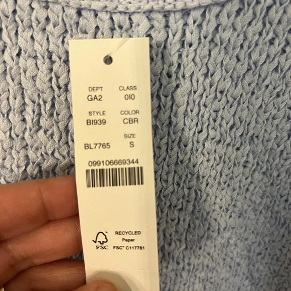 J Crew NWT Point Sur Sweater Tank Blue Size Small - Picture 5 of 9